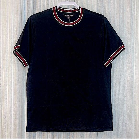 Michael Kors MK T-shirt black red white trim Mens Size Small Medium Large NWT - Picture 8 of 14